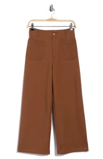 T Tahari Crop Wide Leg Pants In Brown