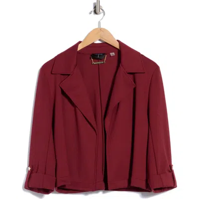 T Tahari Cropped Button Tab Sleeve Jacket In Brown