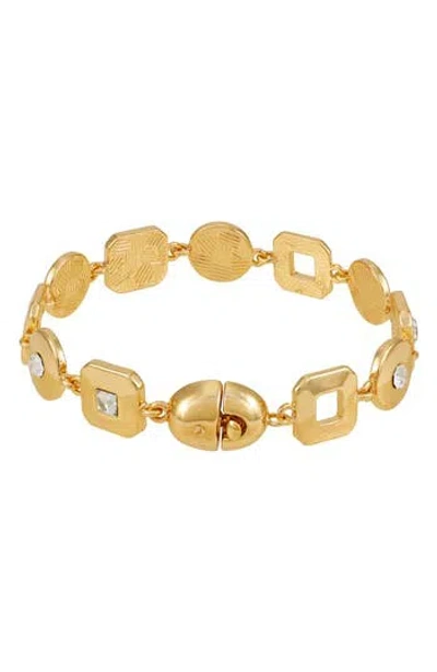 T Tahari Crystal Chain Bracelet In Gold