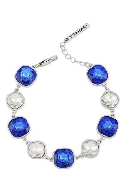 T Tahari Crystal Chain Bracelet In Blue