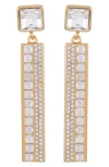 T Tahari Crystal Drop Earrings In Gold