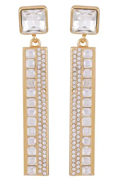 T Tahari Crystal Drop Earrings In Gold
