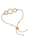 T Tahari Gold-tone Circle Coin Slider Bracelet In Gold Tone