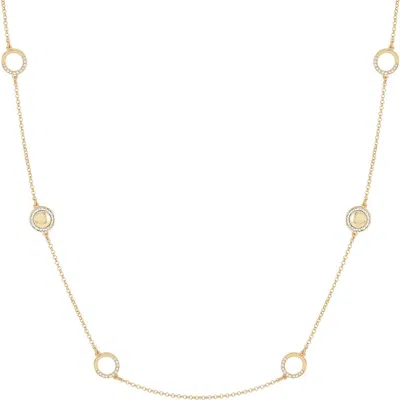 T Tahari Crystal Station Necklace In Gold