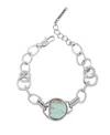 T Tahari Crystal Stone Link Bracelet In Silver