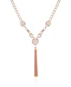 T Tahari Crystal Stone Tassel Necklace In Pink