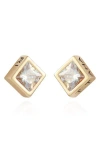 T Tahari Cubic Zirconia Stud Earrings In Gold