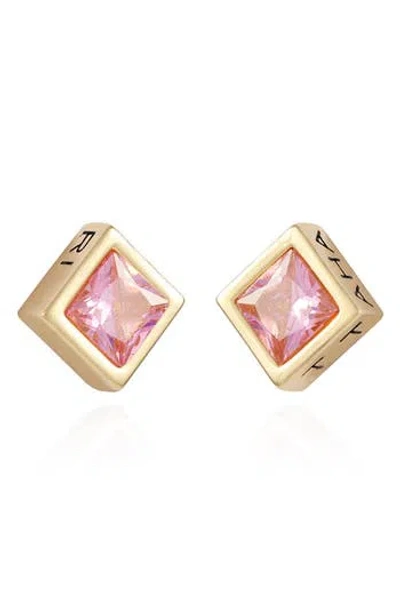 T Tahari Cubic Zirconia Stud Earrings In Gold