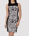 T Tahari Dakota Dress In Black/white In Multi