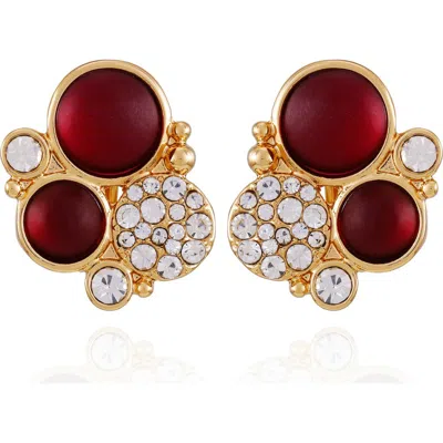 T Tahari Disc Pavé Clip-on Earrings In Gold
