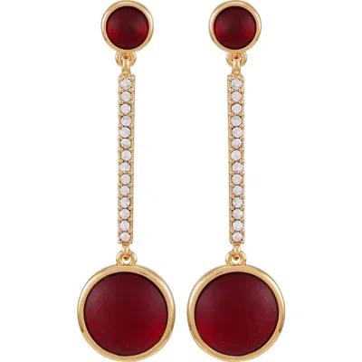 T Tahari Disc Pavé Drop Earrings In Gold