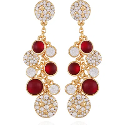 T Tahari Disc Pavé Drop Earrings In Gold