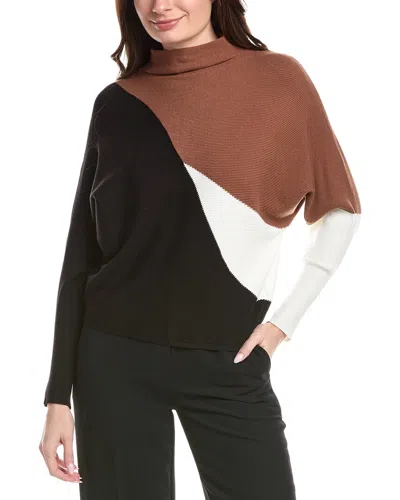 T Tahari Dolman Sleeve Funnel Neck Sweater In Black