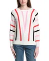 T Tahari Dolman Sleeve Rib Pullover In White