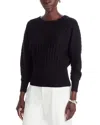 T Tahari Dolman Sleeve Ribbed Sweater In Black