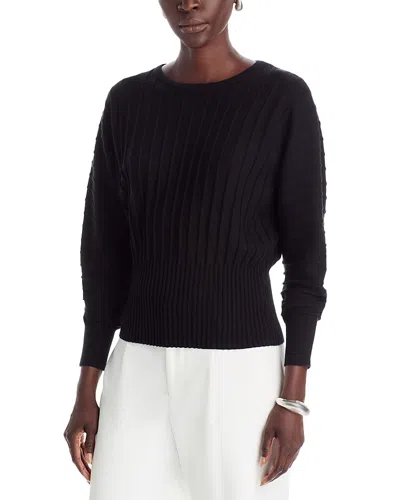 T Tahari Dolman Sleeve Ribbed Sweater In Black