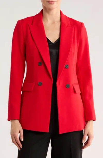 T Tahari Double Breasted Blazer In Red
