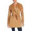 T Tahari Double Face Wool Belted Wrap Coat In Camel In Multi