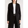 T Tahari Drape Front Scuba Knit Jacket In Black
