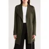 T Tahari Drape Front Scuba Knit Jacket In Green