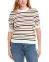 T Tahari Elbow Puff Sleeve Sweater In Multi