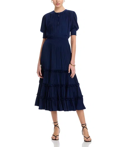 T Tahari Elbow Sleeve Airflow Dress In Evening Navy