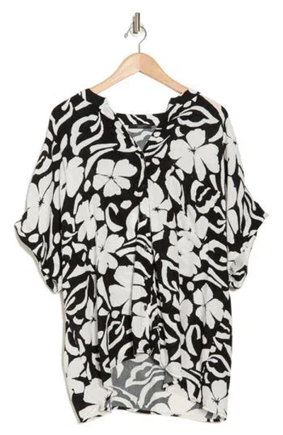 T Tahari Elbow Sleeve Button-up Shirt