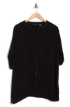 T Tahari Elbow Sleeve Button-up Shirt