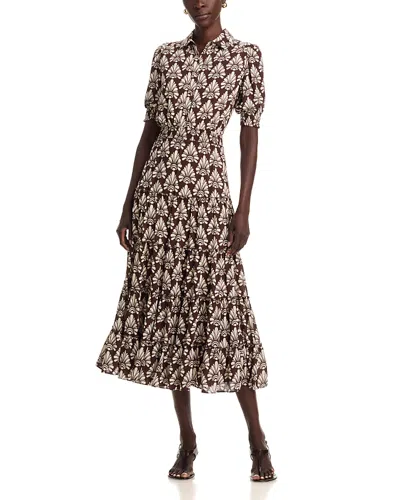 T Tahari Elbow Sleeve Tiered Maxi Dress In Multi