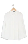 T Tahari Embossed Floral Button-up Shirt In White Soutache