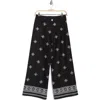 T Tahari Embroidered Border Pants In Multi