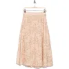 T Tahari Embroidered Eyelet Cotton Midi Skirt In Blush/tan