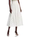 T Tahari Embroidered Maxi Skirt In White Star