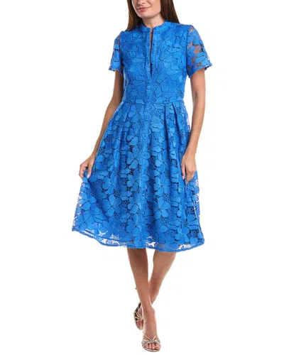 T Tahari Embroidered Midi Dress In Spring Bloom