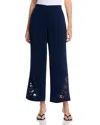 T Tahari Embroidered Pull On Pants In Blue