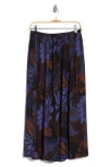 T Tahari Everyday Pull-on Skirt In Blue Floral Print