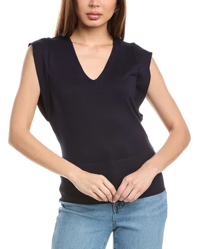 T Tahari Extended Shoulder Sweater In Blue