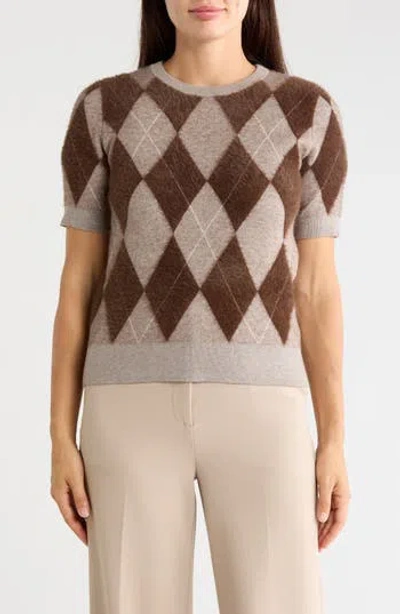 T Tahari Eyelash Knit Short Sleeve Sweater In Multi