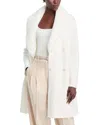 T Tahari Faux Fur Collar Milano Stitch Jacket In White