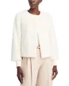 T Tahari Faux Fur Knit Cuff Jacket In White