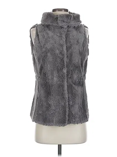 Pre-owned T Tahari Faux Fur Vest In Gray