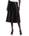T Tahari Faux Leather Midi Skirt In Black