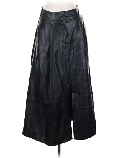 Pre-owned T Tahari Faux Leather Skirt In Black