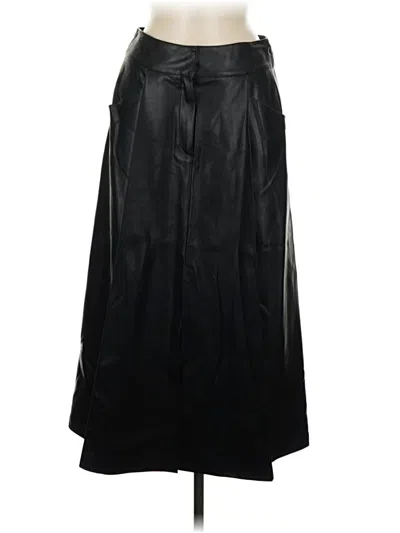 Pre-owned T Tahari Faux Leather Skirt In Black