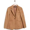 T Tahari Faux Suede Blazer In Brown