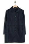 T Tahari Faux Suede Coat In Black