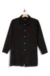 T Tahari Faux Suede Coat In Black