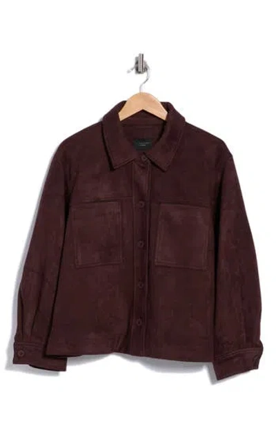 T Tahari Faux Suede Crop Jacket In Black