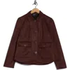 T Tahari Faux Suede Cropped Jacket In Brown