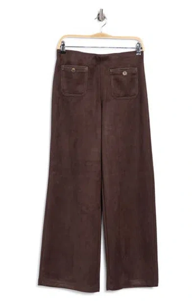 T Tahari Faux Suede Pants In Brown